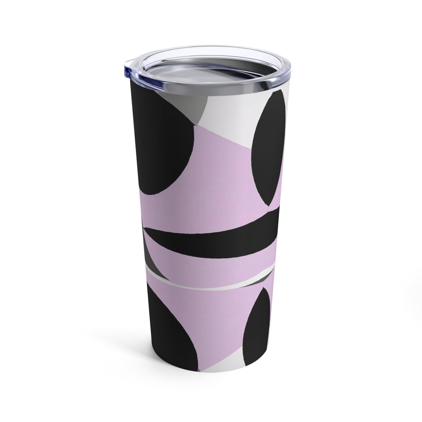 Insulated Tumbler 20oz Geometric Lavender And Black Pattern - Mug
