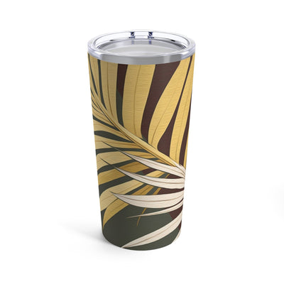 Insulated Tumbler 20oz Palm Tree Leaves Yellow And Green Illustration - Mug