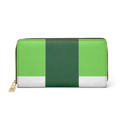 Lime Forest Irish Green Colorblock Womens Zipper Wallet Clutch Purse - Bags
