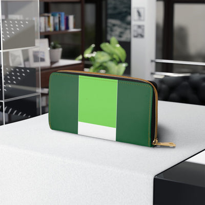 Lime Forest Irish Green Colorblock Womens Zipper Wallet Clutch Purse - Bags