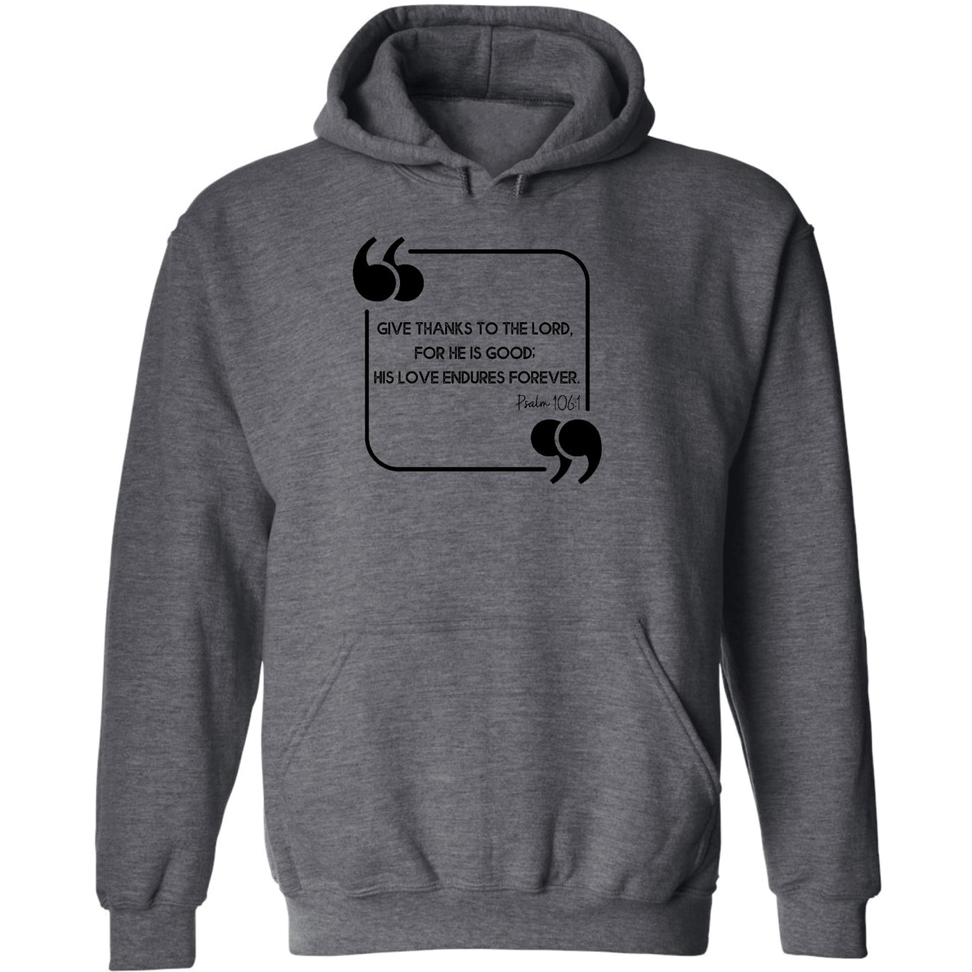 Mens Graphic Hoodie Give Thanks To The Lord Black Illustration - Unisex