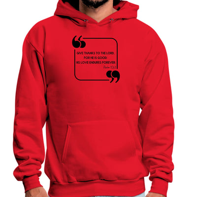 Mens Graphic Hoodie Give Thanks To The Lord Black Illustration - Unisex