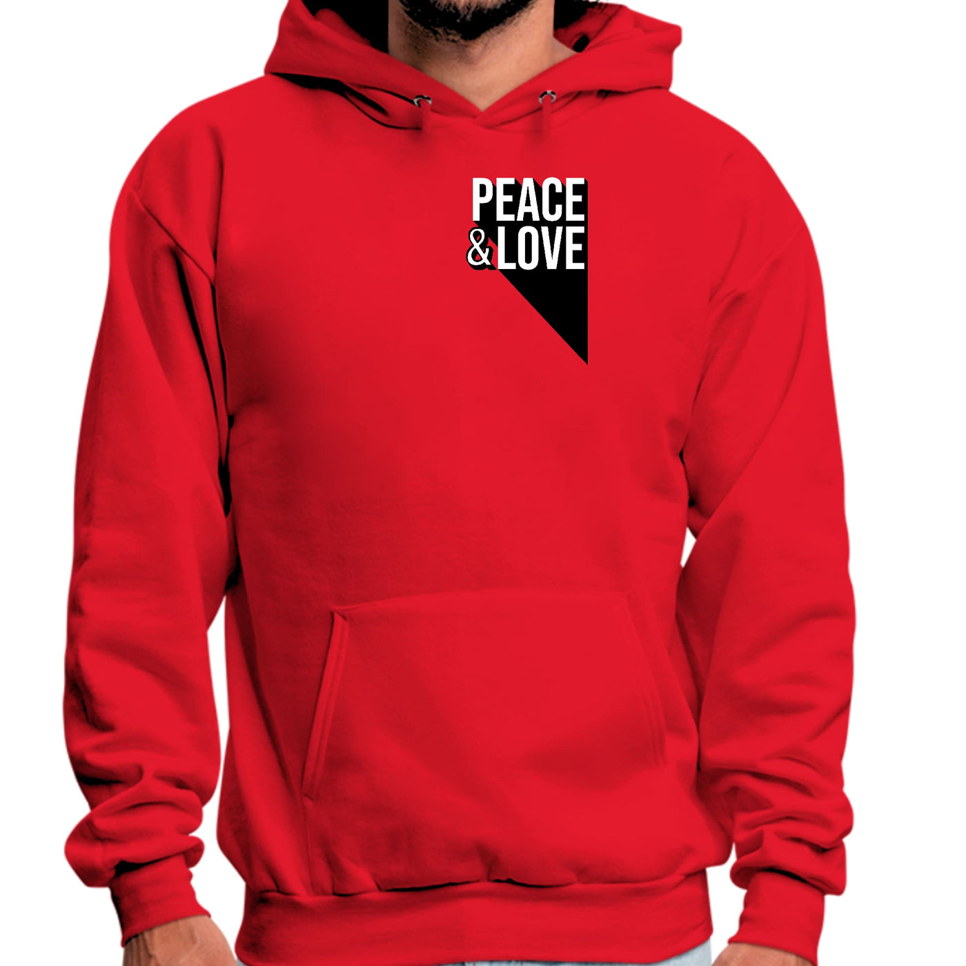 Mens Graphic Hoodie Peace And Love Print - Unisex | Hoodies