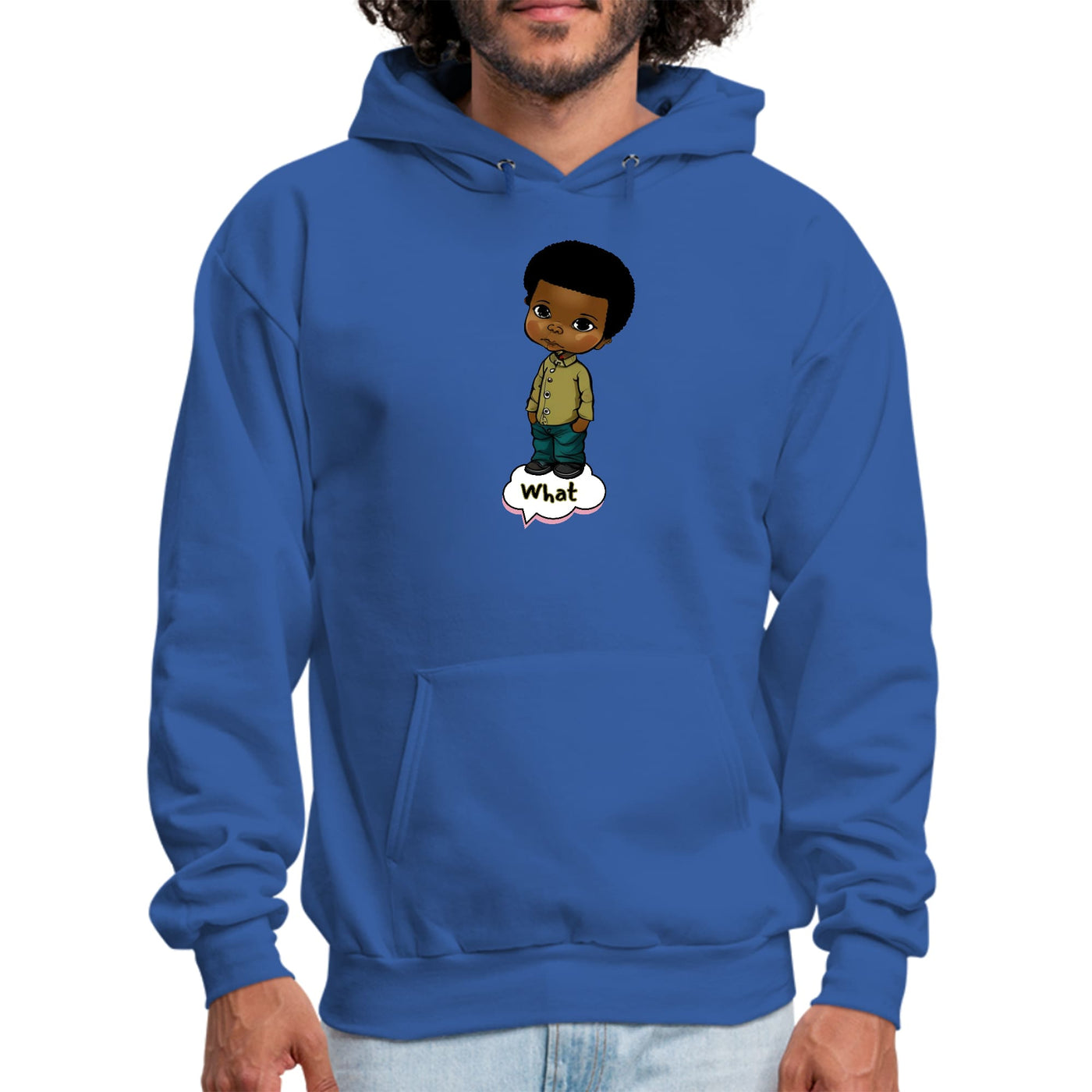 Mens Graphic Hoodie What African American Boy Illustration Art - Unisex