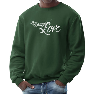 Mens Graphic Sweatshirt Live Laugh Love Light Grey - Mens | Sweatshirts