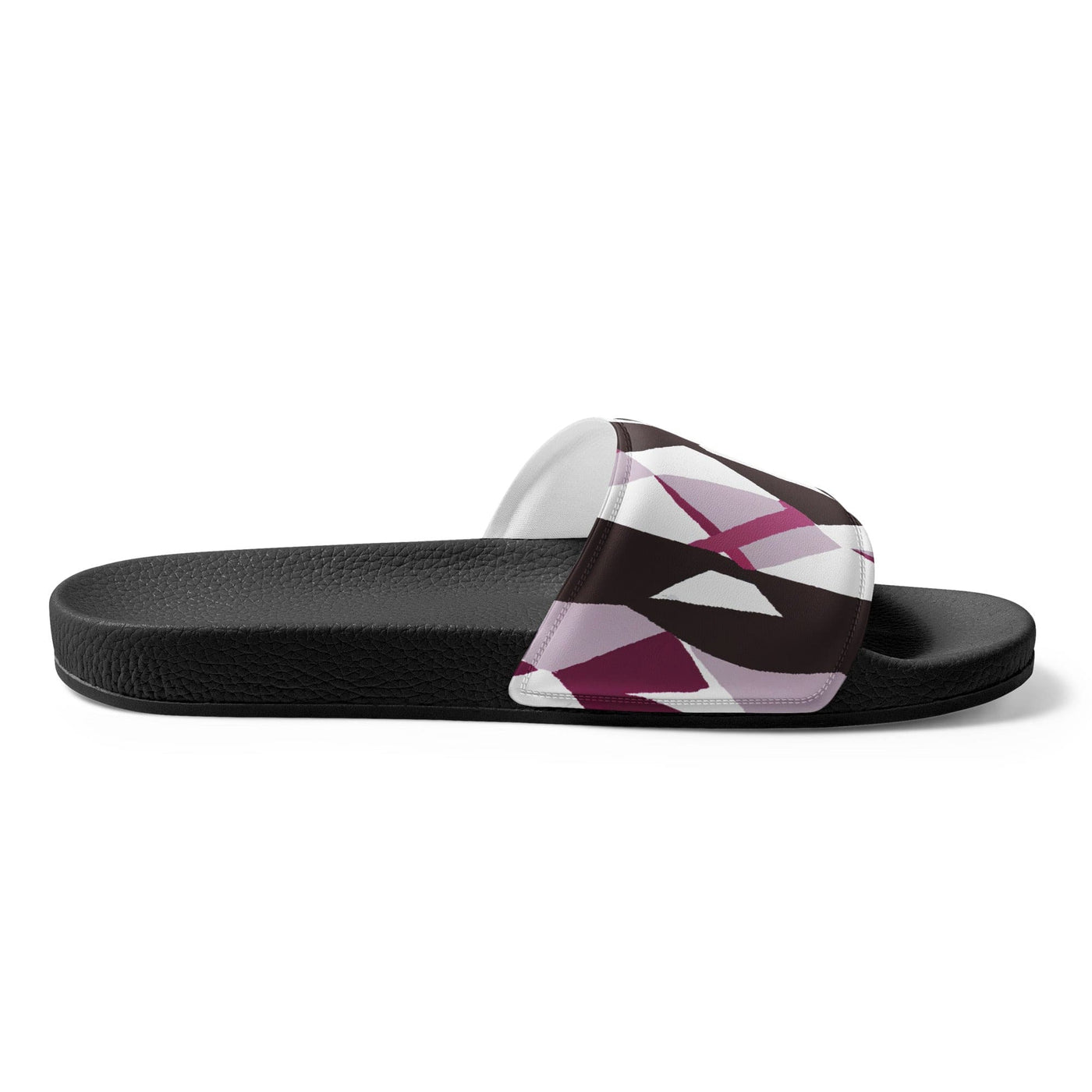 Mens Slide Sandals Mauve Pink And Maroon Geometric Pattern - Mens | Slides