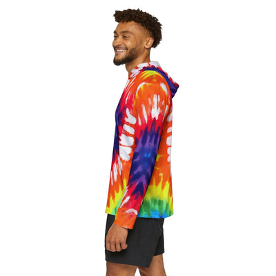Mens Sports Graphic Hoodie Psychedelic Rainbow Tie Dye - All Over Prints