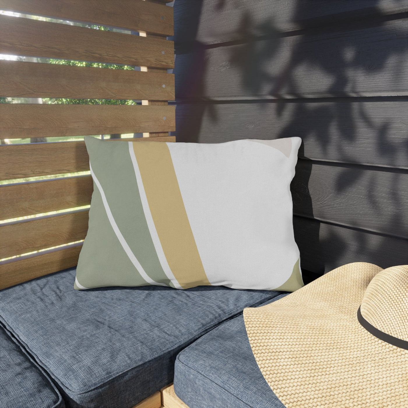 Outdoor Throw Pillow Green Abstract Design - Home Decor
