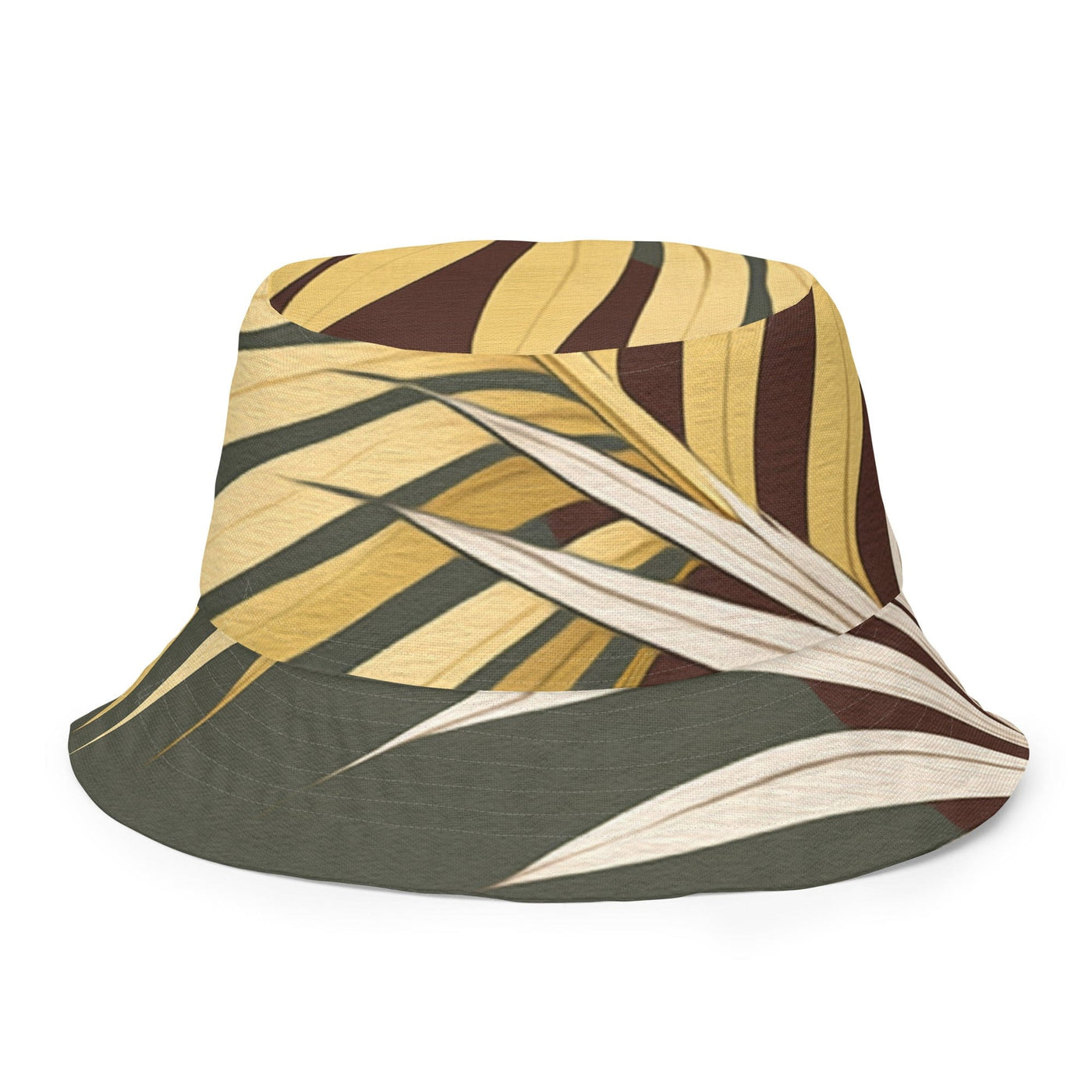 Reversible Bucket Hat Palm Tree Leaves Pattern - Unisex / Bucket Hats