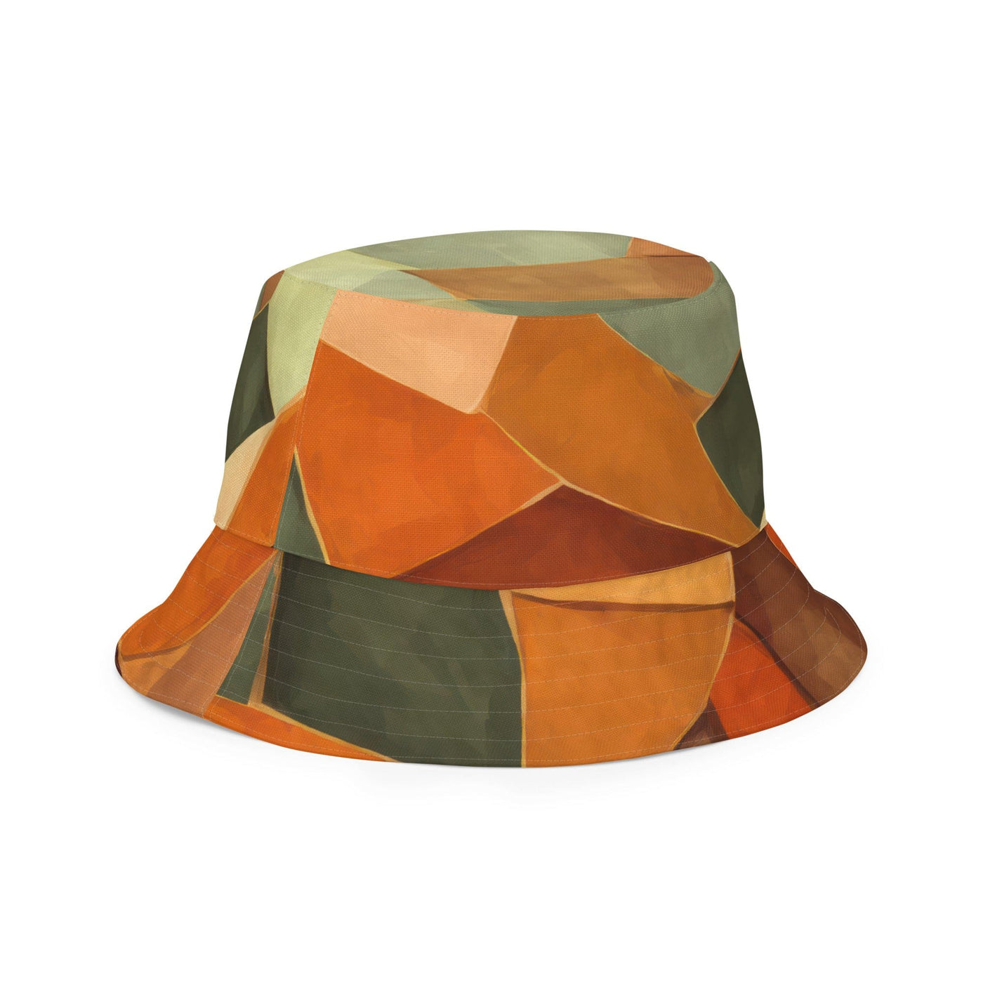 Reversible Bucket Hat Rustic Red Abstract Pattern