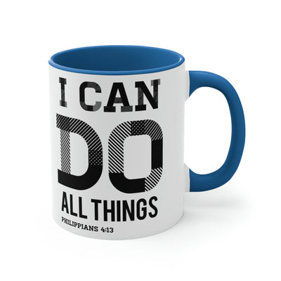 Two-tone Accent Ceramic Mug 11oz i Can Do All Things Philippians 4:13 Scripture
