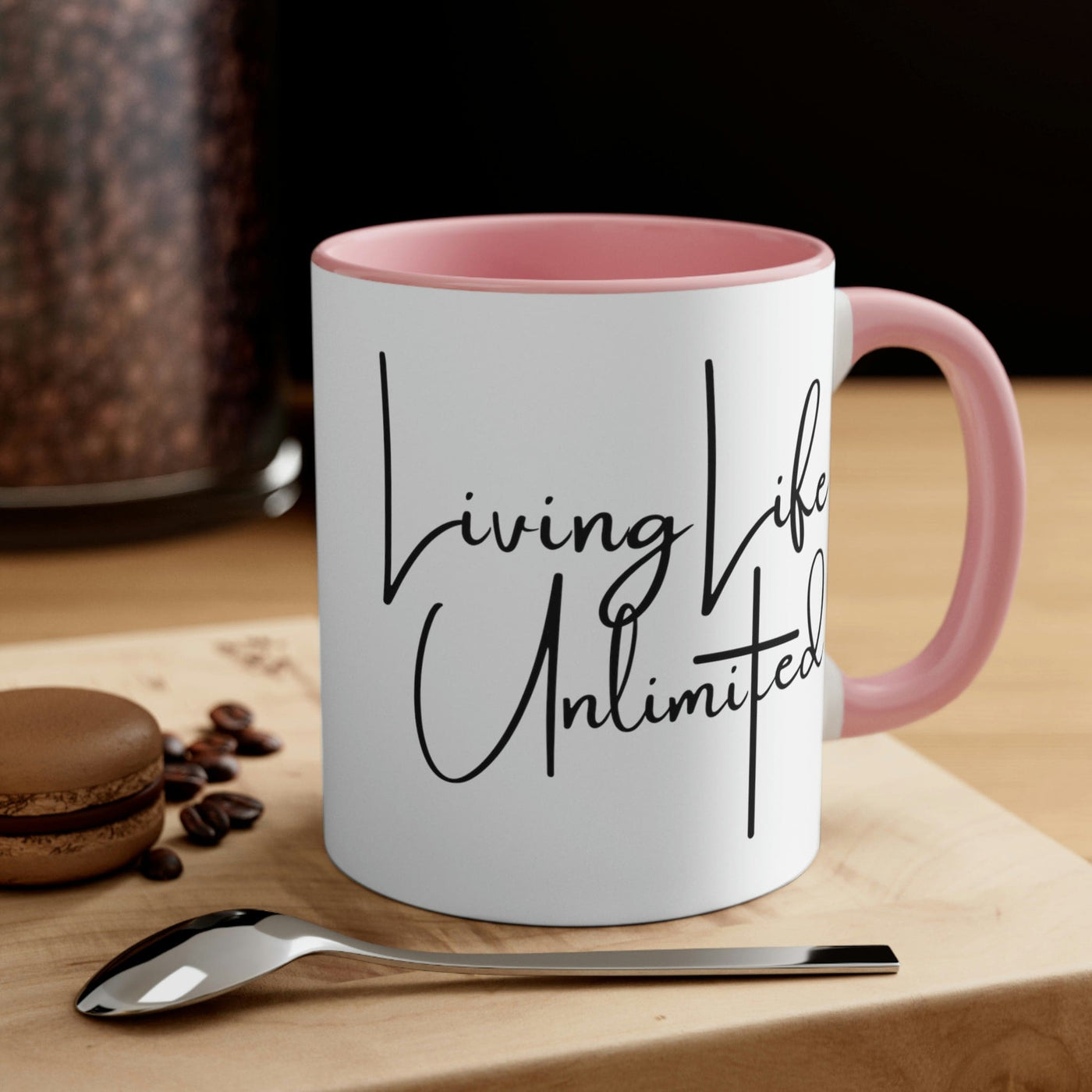 Two-tone Accent Ceramic Mug 11oz Living Life Unlimited - Inspirational