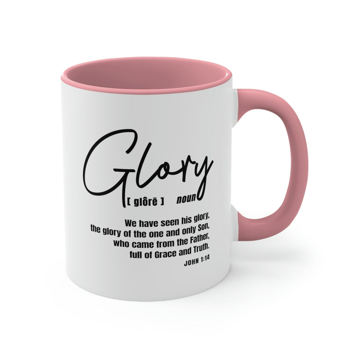 Two - tone Accent Ceramic Mug 11oz Glory Christian Inspiration Black