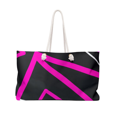 Weekender Tote Bag Black And Pink Pattern - Bags | Tote Bags | Weekender