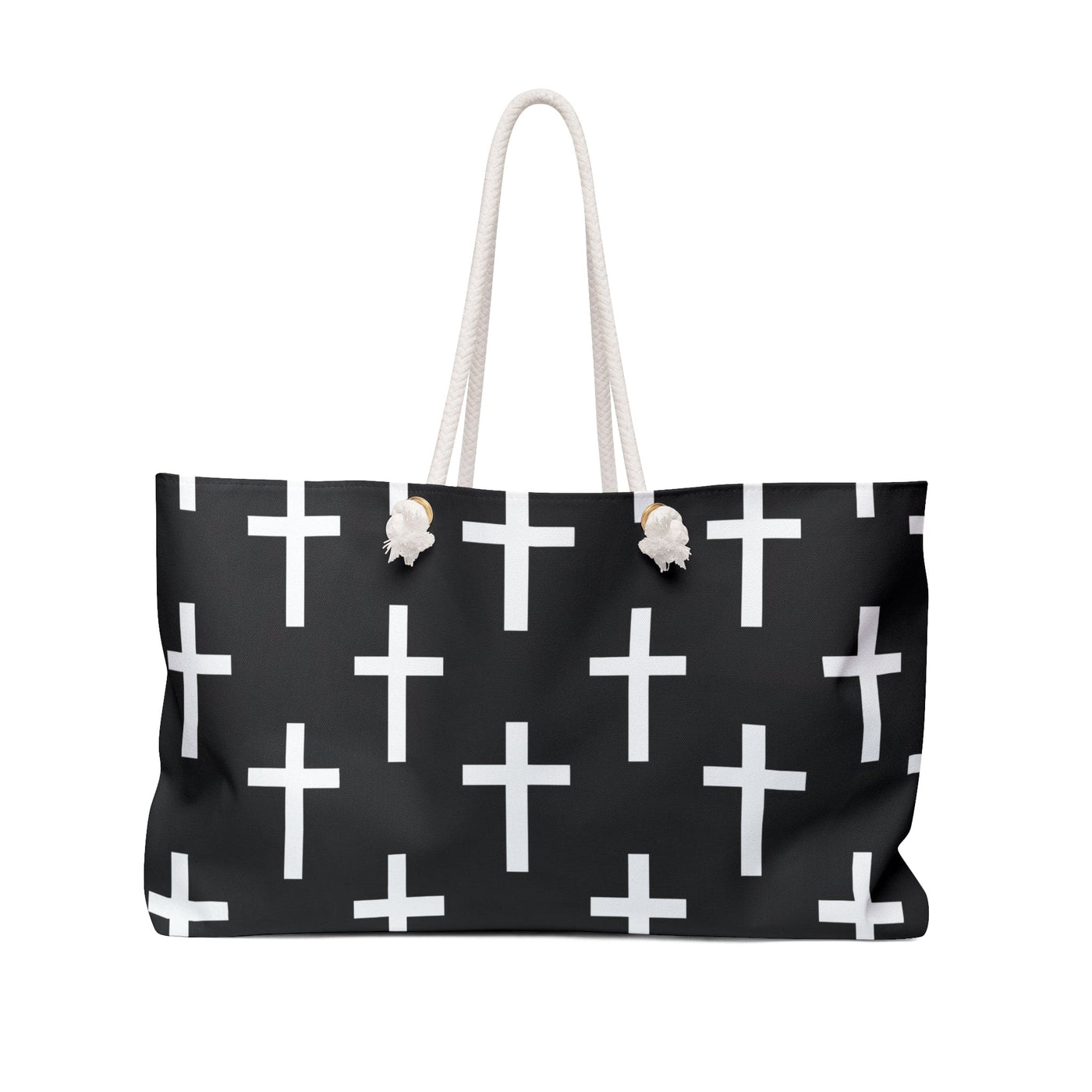 Weekender Tote Bag Black And White Seamless Cross Pattern - Bags | Tote Bags