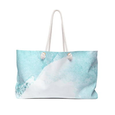 Weekender Tote Bag Subtle Abstract Ocean Blue And White Print - Bags | Tote