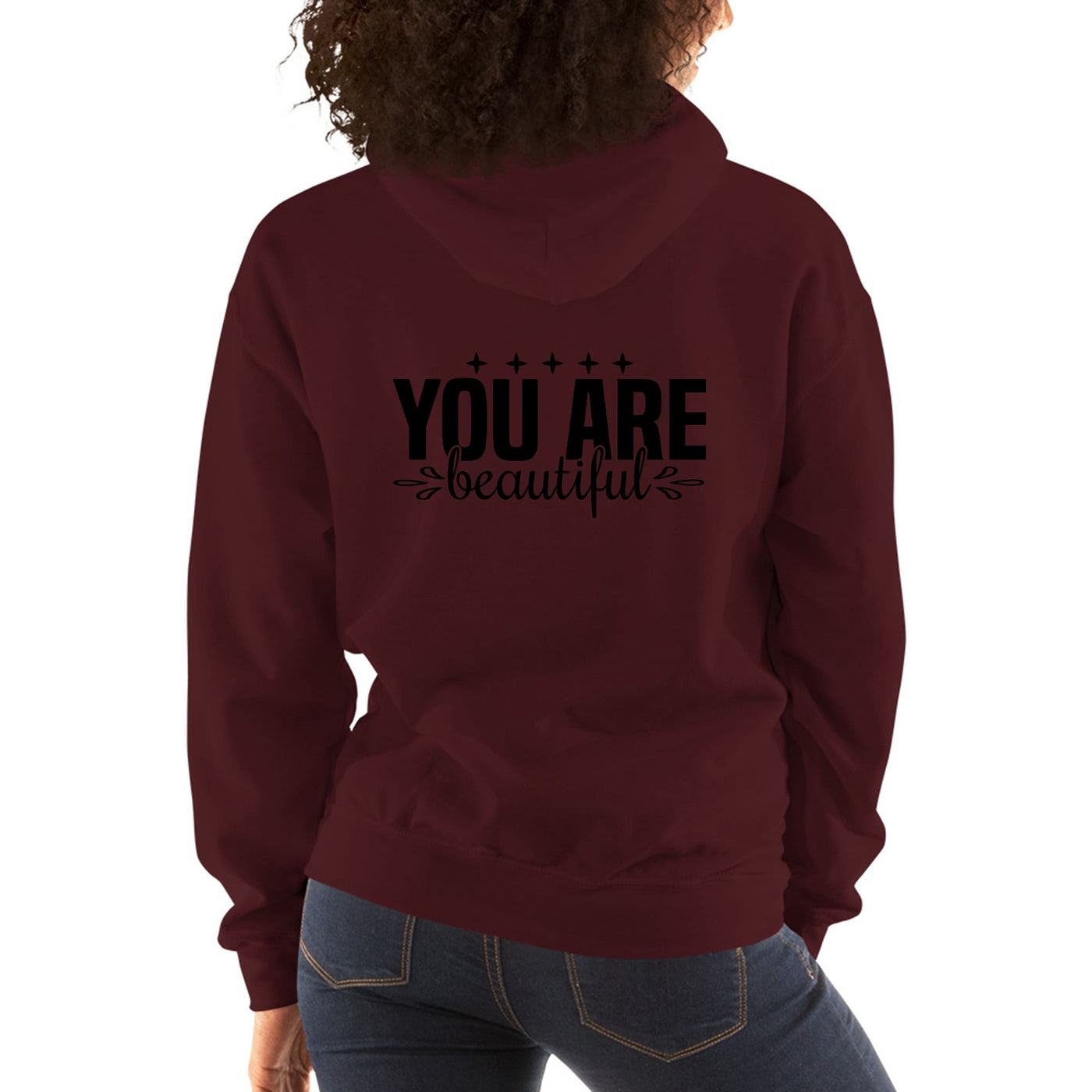 Womens Graphic Hoodie You Are Beautiful - Inspiration Affirmation, | Hoodies