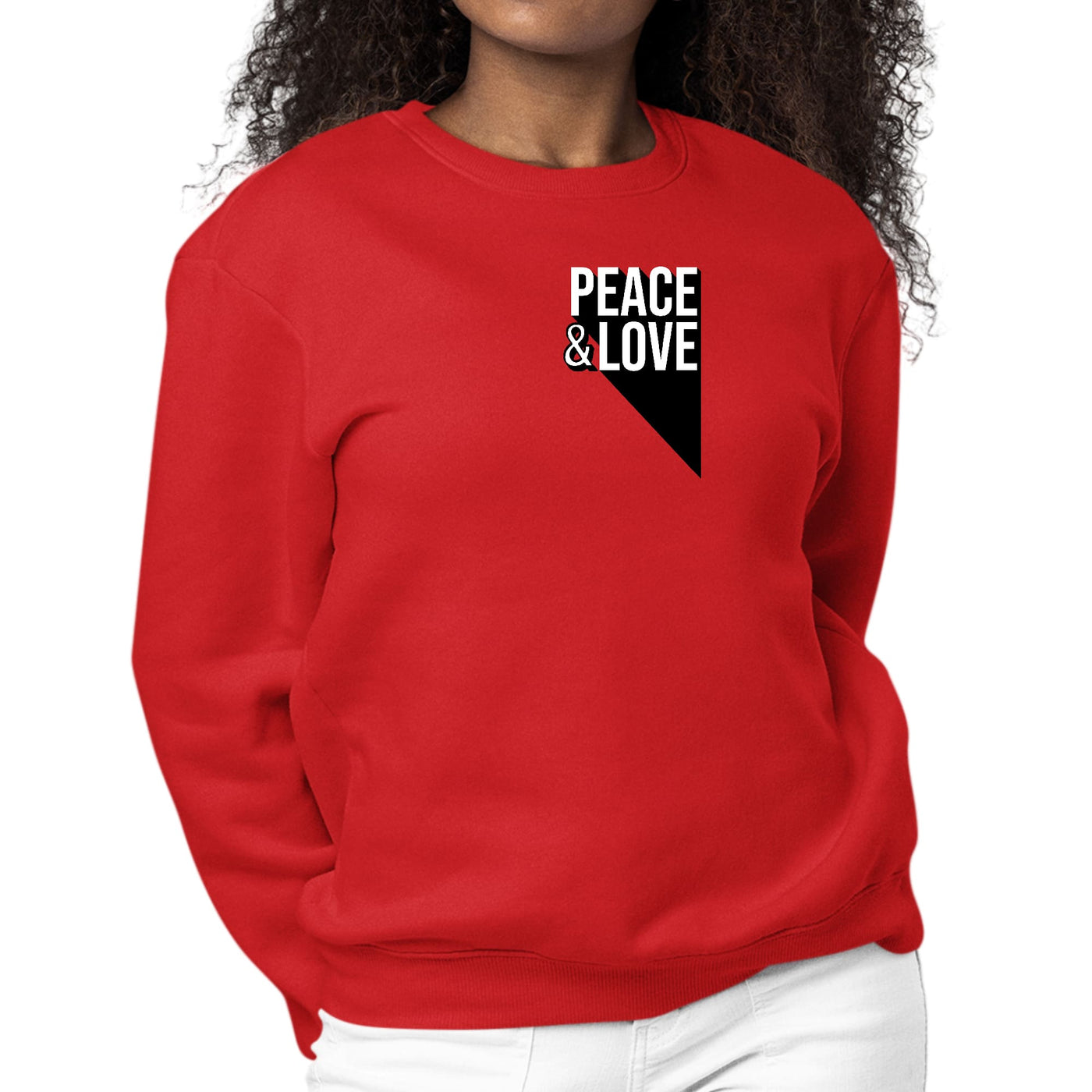 Womens Graphic Sweatshirt Peace And Love Print - Womens | Sweatshirts