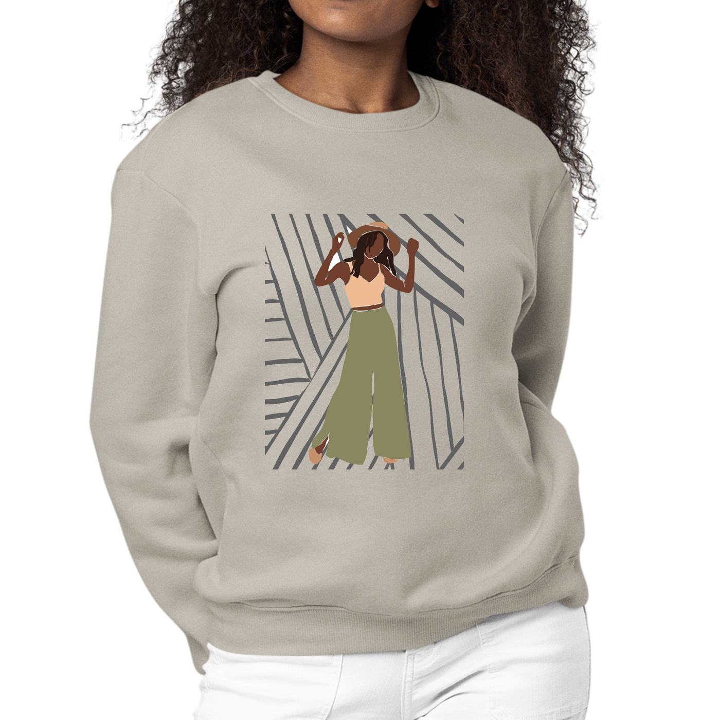 Womens Graphic Sweatshirt Say It Soul Its Her Groove Thing Positive - Womens