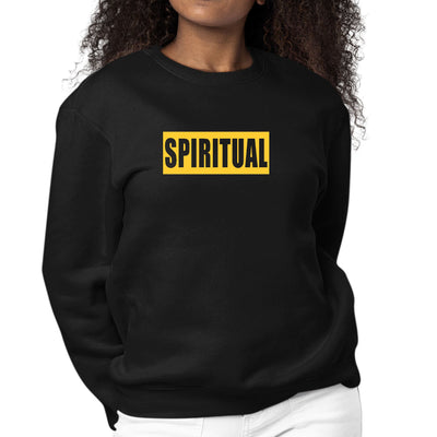 Womens Graphic Sweatshirt Spiritual Yellow Gold Colorblock - Womens