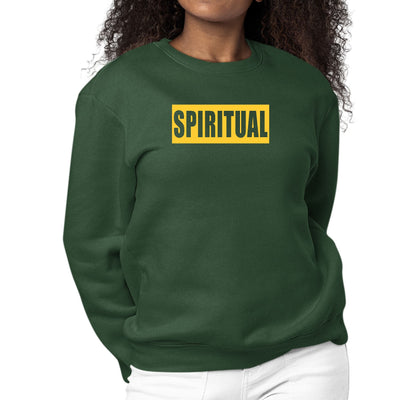 Womens Graphic Sweatshirt Spiritual Yellow Gold Colorblock - Womens