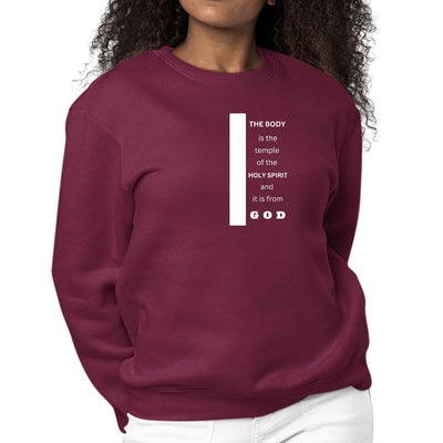 Womens Graphic Sweatshirt The Body Is The Temple Of The Holy Spirit - Womens