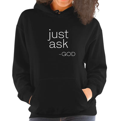 Womens Hoodie Say It Soul ’just Ask-god’ Statement Shirt Christian - Womens