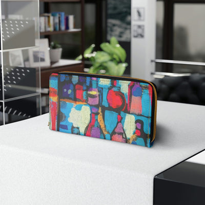 Womens Zipper Wallet Sutileza Smooth Colorful Abstract Print - Bags | Zipper