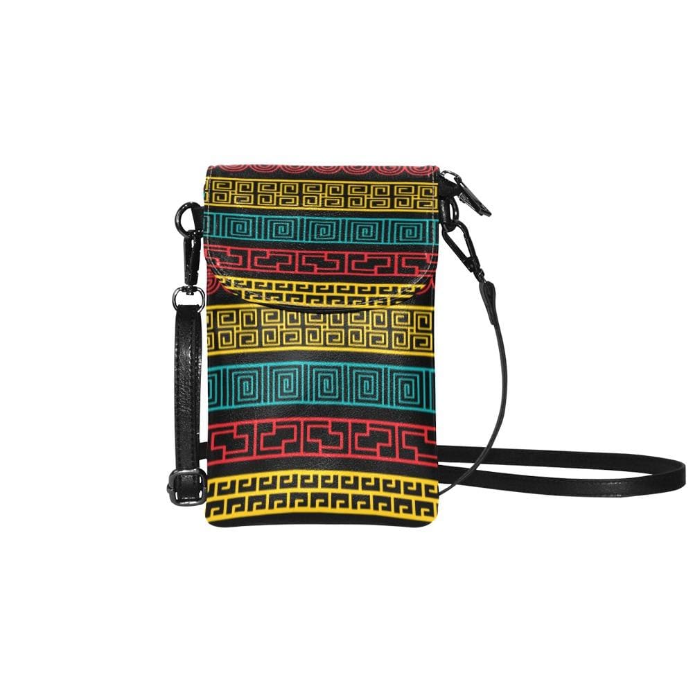 Crossbody Cell Phone Purse Geometric Design Black Multicolor - Bags | Wallets