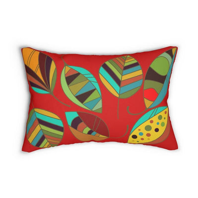 Decorative Throw Pillow - Double Sided Sofa Pillow / Red Autumn Leaves