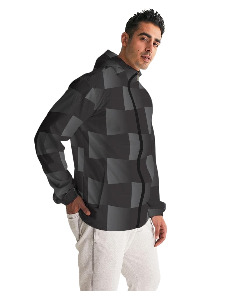 Mens Lightweight Windbreaker Jacket With Hood And Zipper Closure - Mens