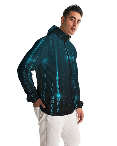 Mens Hooded Windbreaker Blue Water Resistant Jacket - Jjxg0x - Mens | Jackets