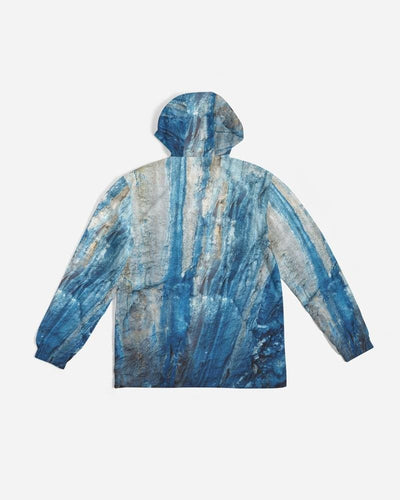 Mens Hooded Windbreaker - Blue Casual/sports Water Resistant Jacket - Jl5m0x