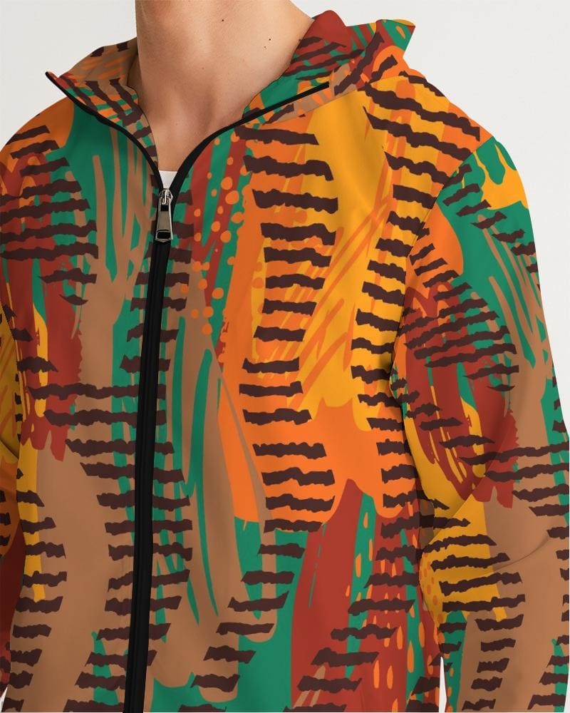 Mens Hooded Windbreaker - Multicolor Casual/sports Water Resistant Jacket