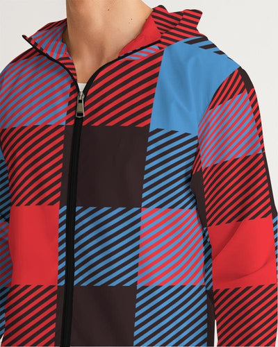 Mens Hooded Windbreaker - Multicolor Casual/sports Water Resistant Jacket
