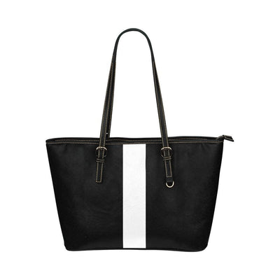 Large Leather Tote Shoulder Bag - Black And White B6008429 - Bags | Leather