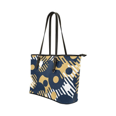 Large Leather Tote Shoulder Bag - Blue And Gold B6008798 - Bags | Leather Tote