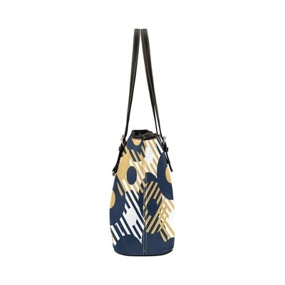 Large Leather Tote Shoulder Bag - Blue And Gold B6008798 - Bags | Leather Tote