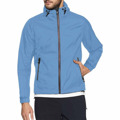 Blue Gray Hooded Windbreaker Jacket - Men / Women - Mens | Jackets