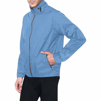 Blue Gray Hooded Windbreaker Jacket - Men / Women - Mens | Jackets