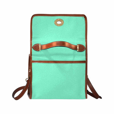 Canvas Handbag - Aquamarine Green Bag / Brown Crossbody Strap - Bags | Handbags