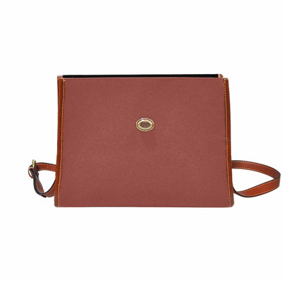 Canvas Handbag - Cognac Red Waterproof Bag /brown Crossbody Strap - Bags