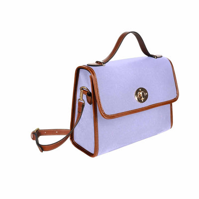 Canvas Handbag - Periwinkle Purple Bag / Brown Crossbody Strap - Bags | Handbags