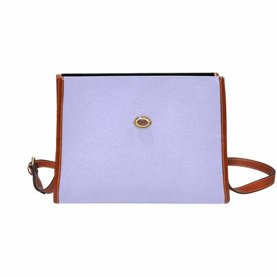 Canvas Handbag - Periwinkle Purple Bag / Brown Crossbody Strap - Bags | Handbags