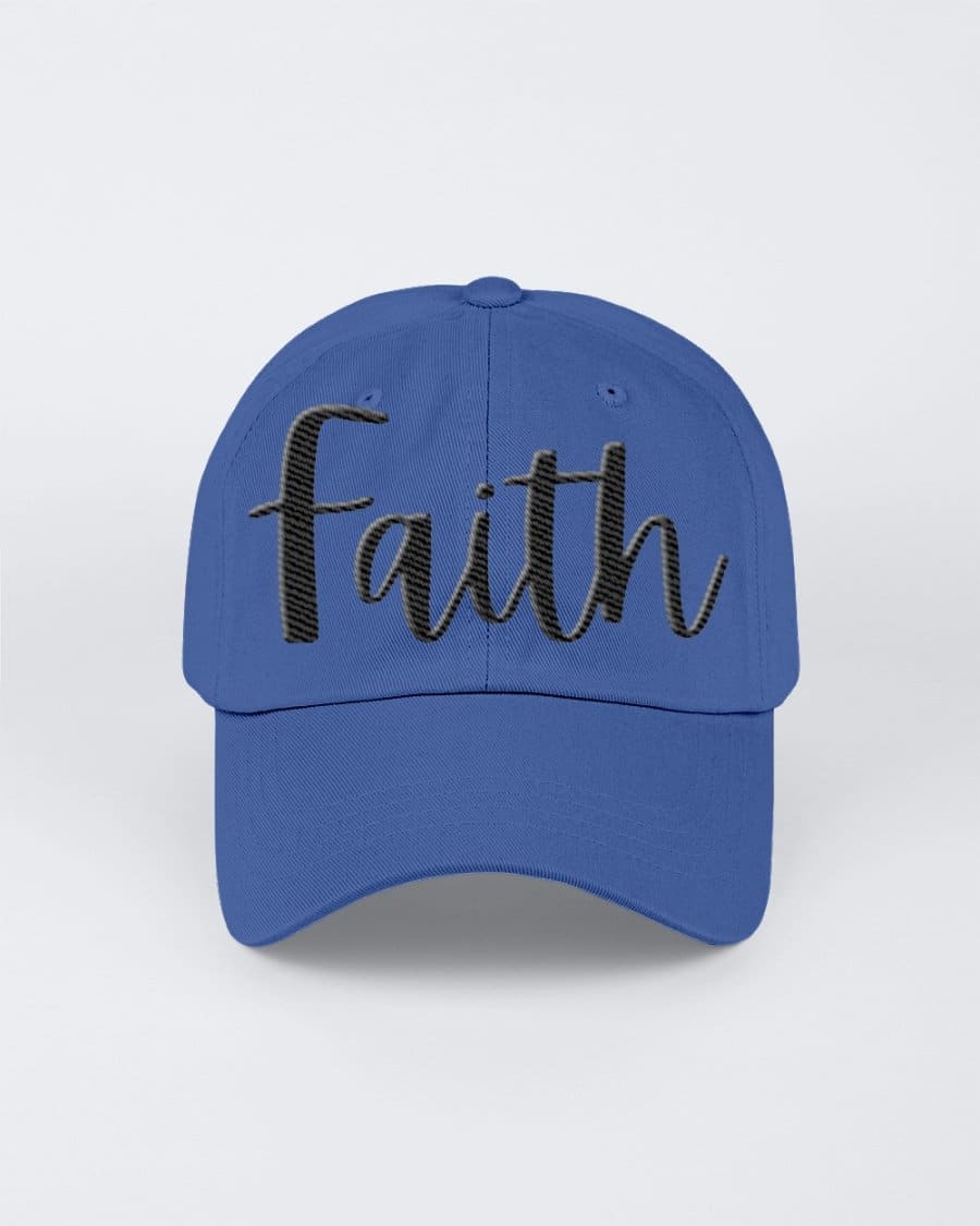 Chino Hat - Faith Embroidered Graphic Hat / 6 Panel Twill - Snapback Hats