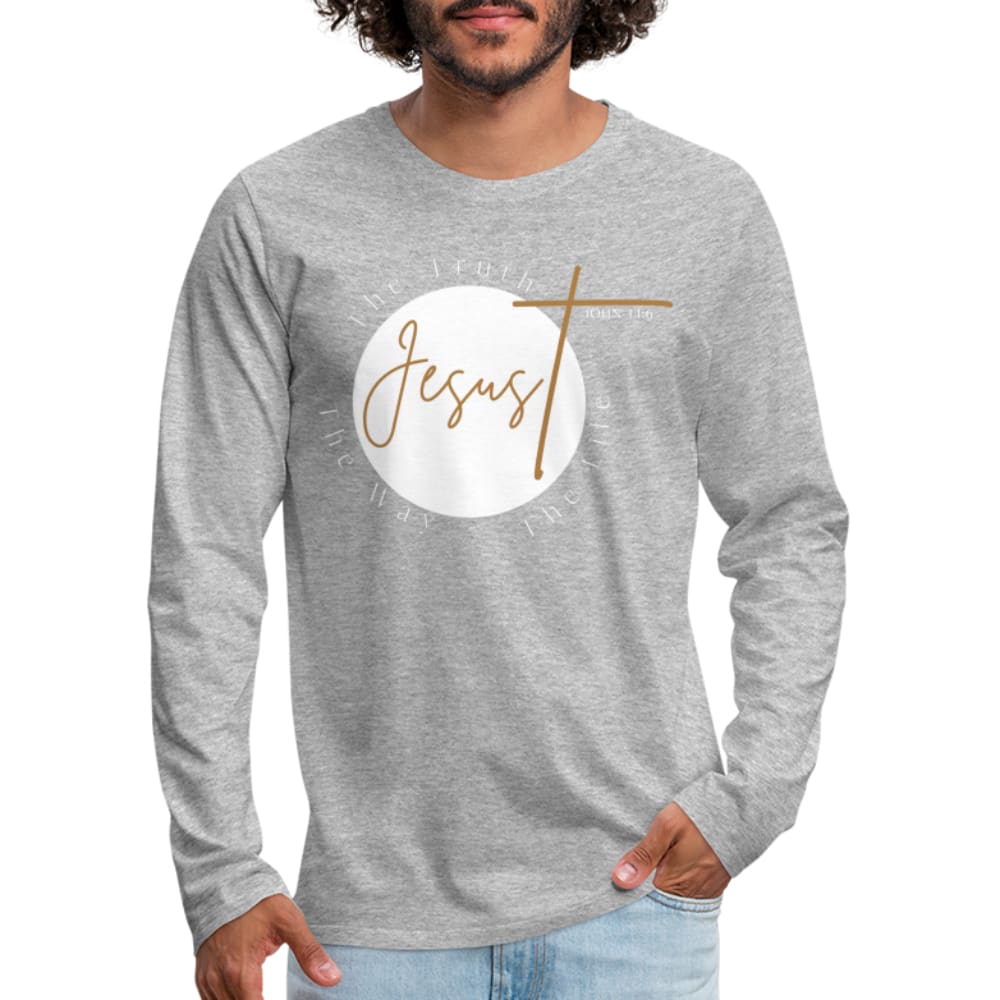 Mens Graphic Tee Jesus The Truth The Way The Life Long Sleeve Shirt - Mens