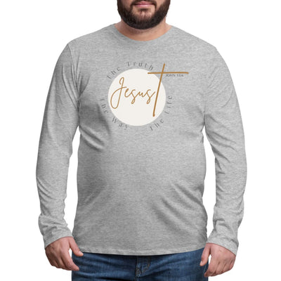 Mens Graphic Tee Jesus The Truth The Way The Life Long Sleeve Shirt - Mens
