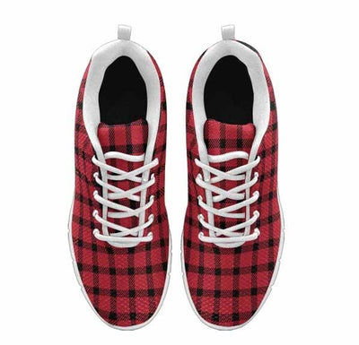 Sneakers For Men Buffalo Plaid Red And Black - Running Shoes Dg839 - Mens