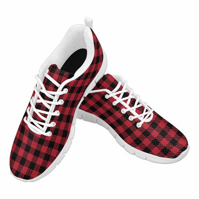 Sneakers For Men Buffalo Plaid Red And Black - Running Shoes Dg853 - Mens