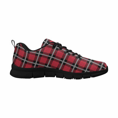 Sneakers For Men Buffalo Plaid Red And Black Running Shoes Dg866 - Mens